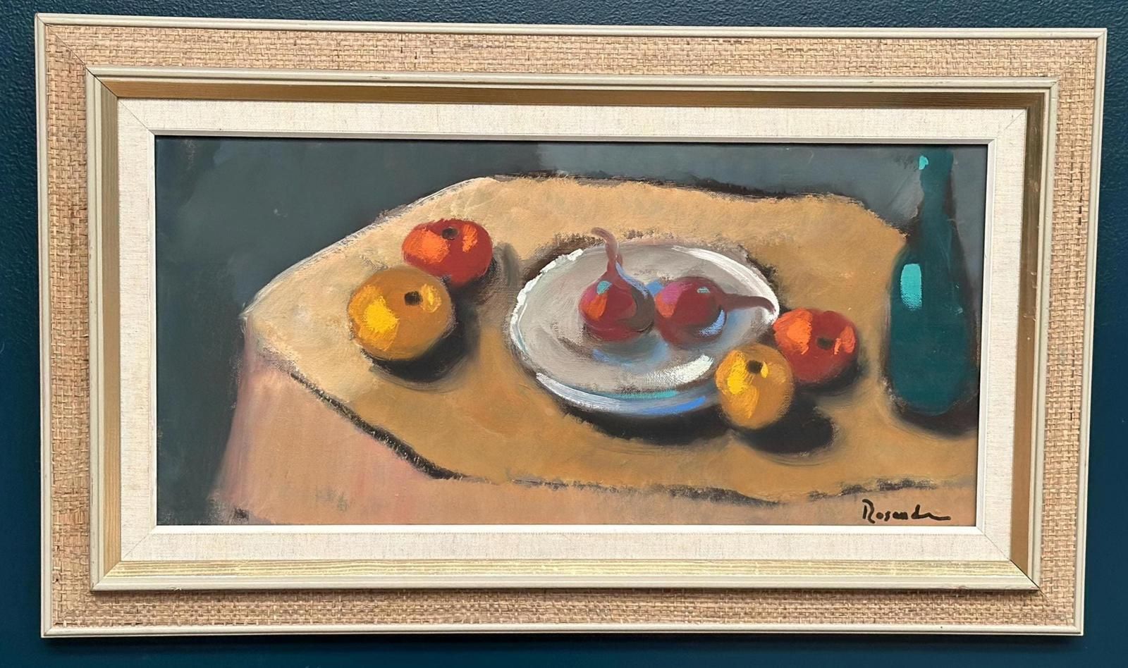 Original Mid Century Swedish Oil On Canvas – “Stilleben” By Kurt Rosander – Vintage & Frame – 42 × 72 Cm (16.5" × 28.3") photo furniture