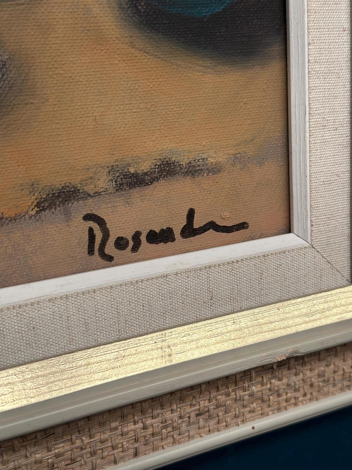 photo for sale Original Mid Century Swedish Oil On Canvas – “Stilleben” By Kurt Rosander – Vintage & Frame – 42 × 72 Cm (16.5" × 28.3")
