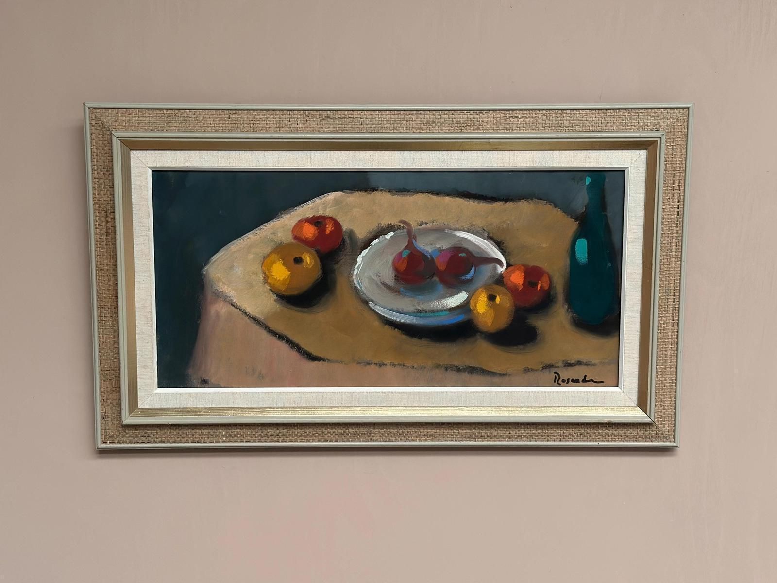 photo vinterior Original Mid Century Swedish Oil On Canvas – “Stilleben” By Kurt Rosander – Vintage & Frame – 42 × 72 Cm (16.5" × 28.3")