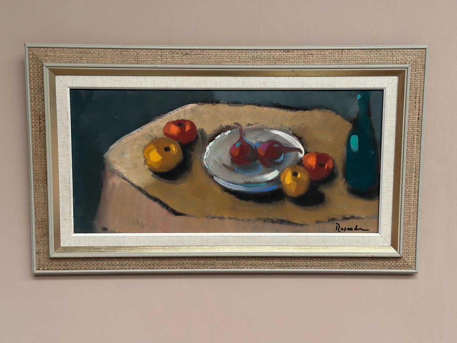 photo vintage Original Mid Century Swedish Oil On Canvas – “Stilleben” By Kurt Rosander – Vintage & Frame – 42 × 72 Cm (16.5" × 28.3")