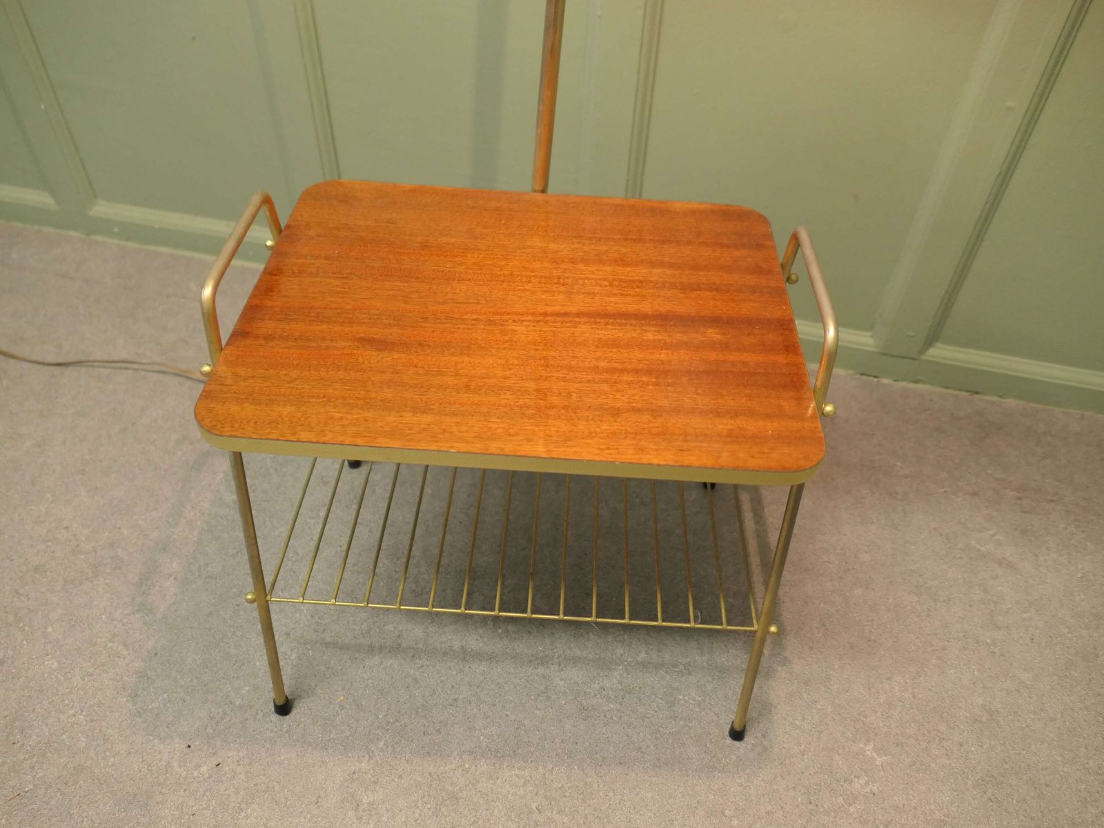 French Retro Floor Lamp Coffee Table And Magazine Rack Elegant Vintage Mid Century French photo Lighting
