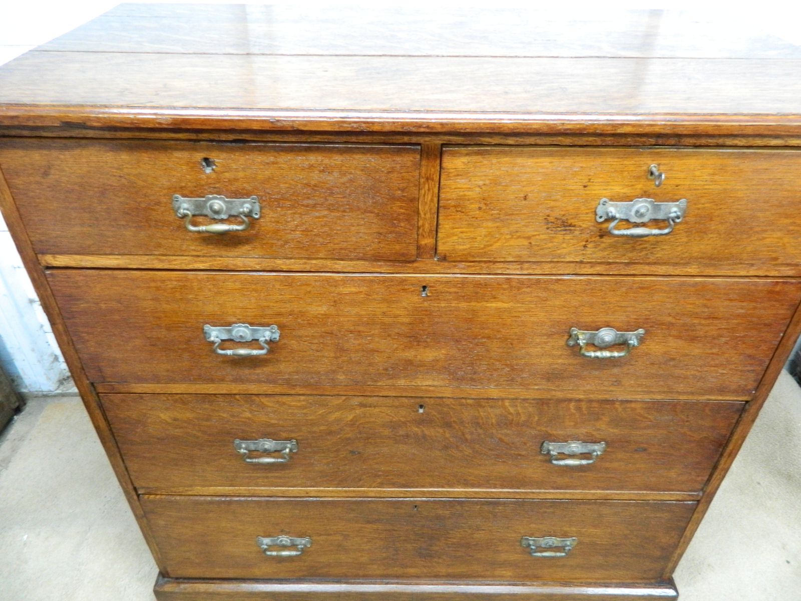 Victorian Oak Chest Of Drawers photo for sale