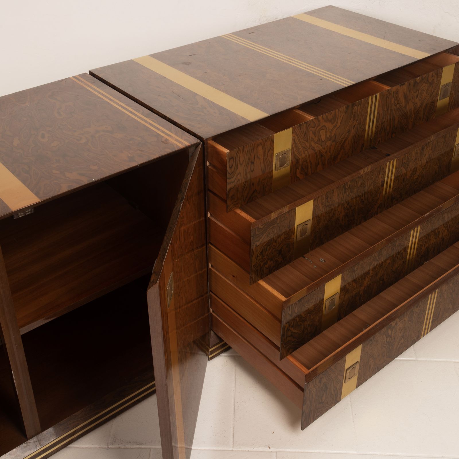 Cabinet And Chest Of Drawers By Angelo Gaggioli For Gaggioli Roma, 1970s photo vintage