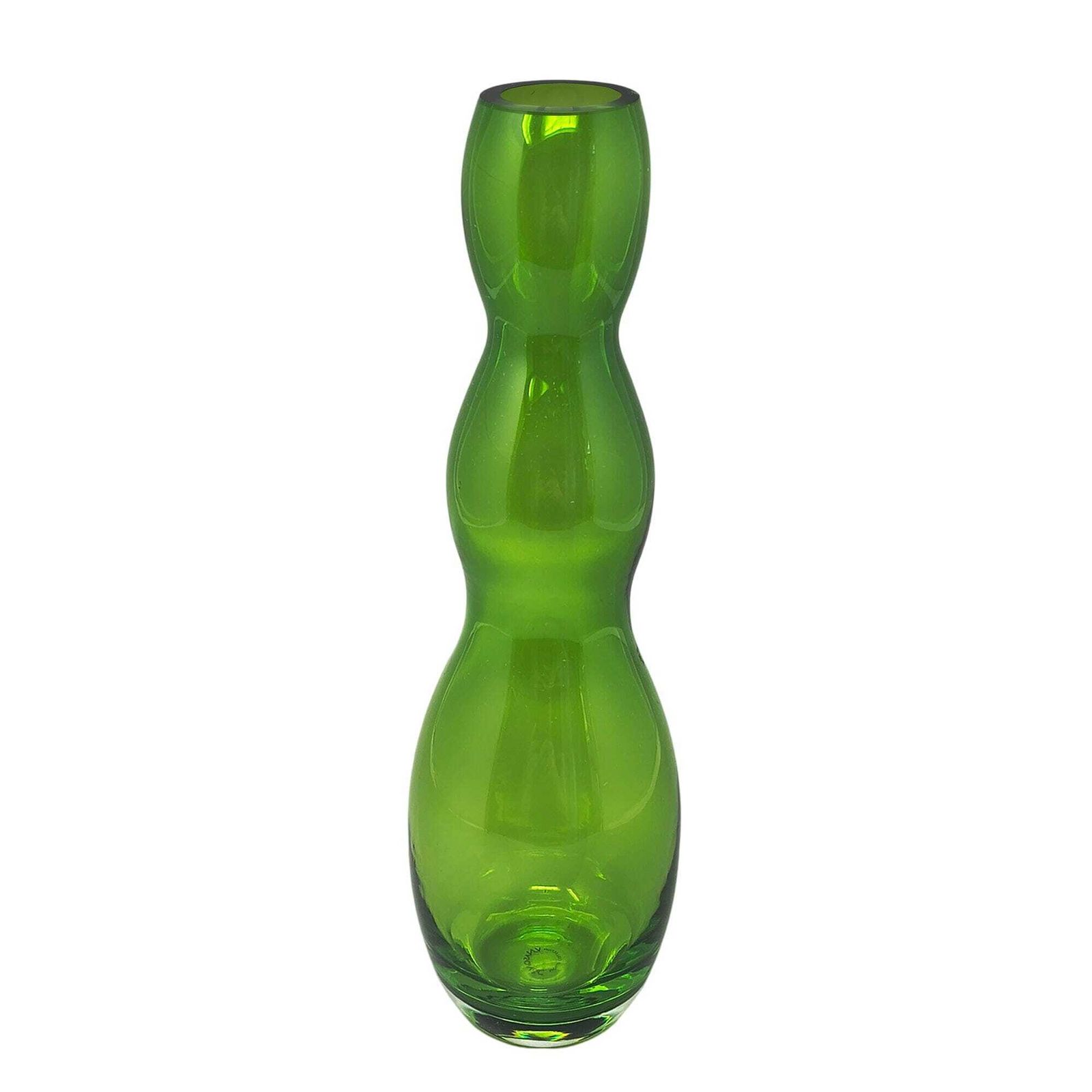 Mid Century Modern V. Nason Murano Green Glass Vase, 1970s