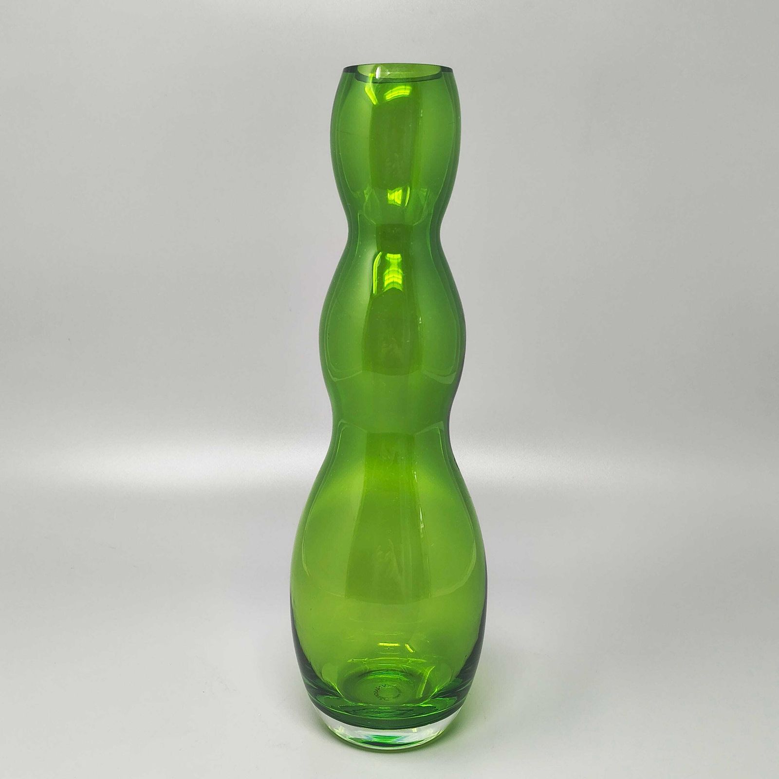 Mid Century Modern V. Nason Murano Green Glass Vase, 1970s photo Home Decor