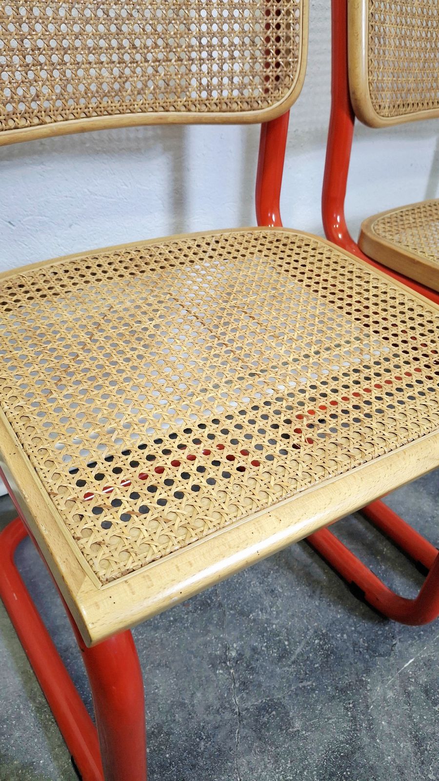 80s Red Tubular Cantilever Chair photo buy