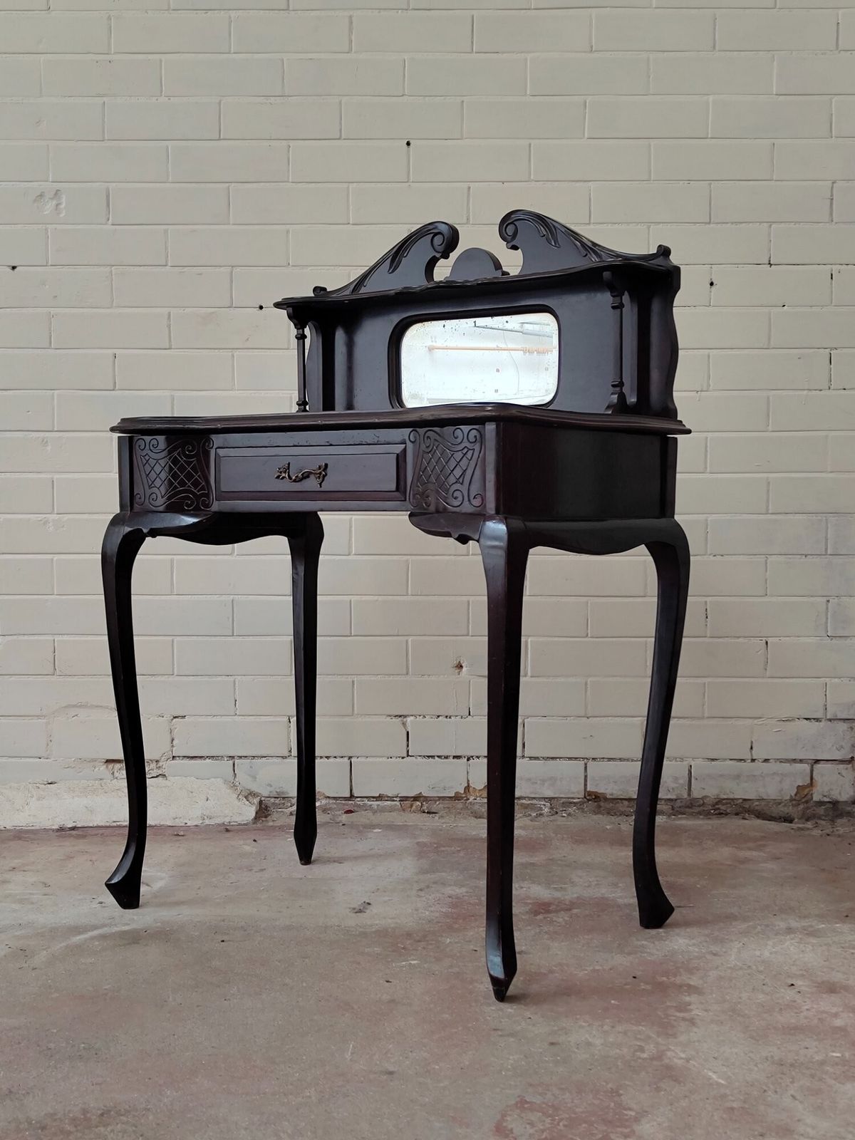Furniture Antique Victorian Mahogany Ladies Mirrored Writing Desk photo