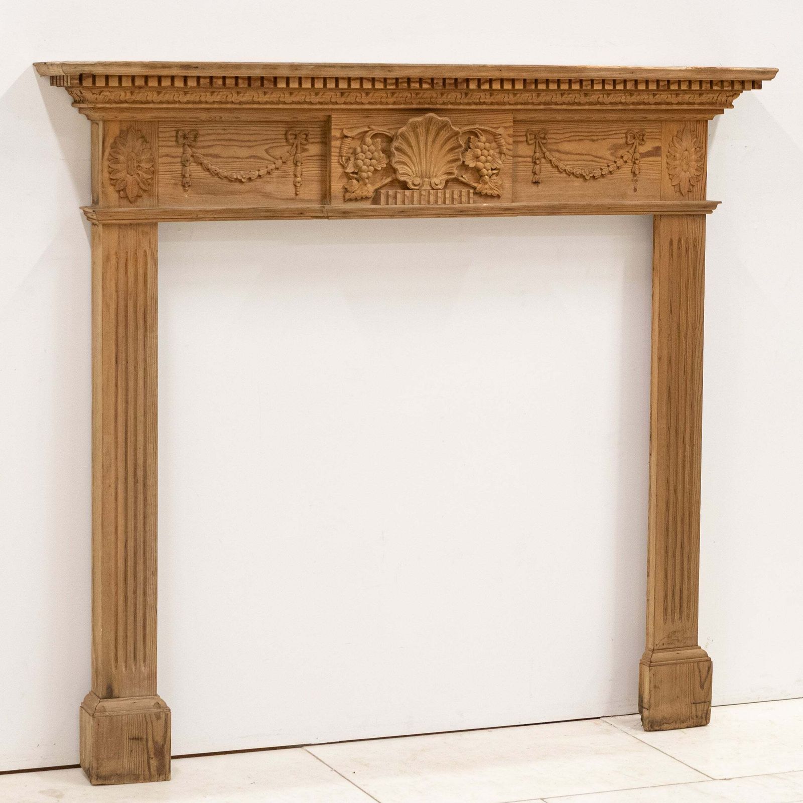 Antique Ornate Wooden Fireplace Surround photo furniture
