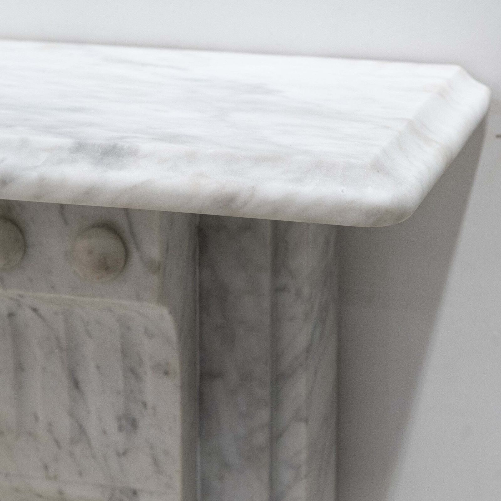 Home Fixtures Antique Victorian Carrara Marble Fireplace Surround With Corbels photo