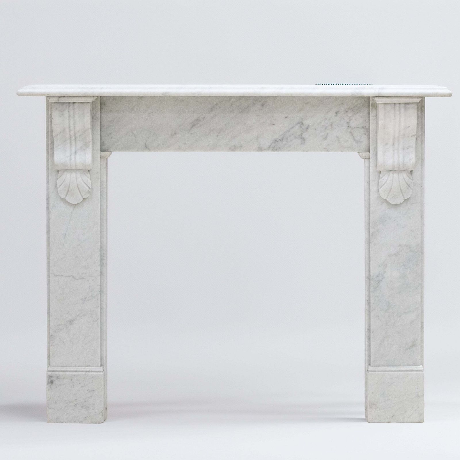 Victorian Style Carrara Marble Fireplace Surround With Corbels