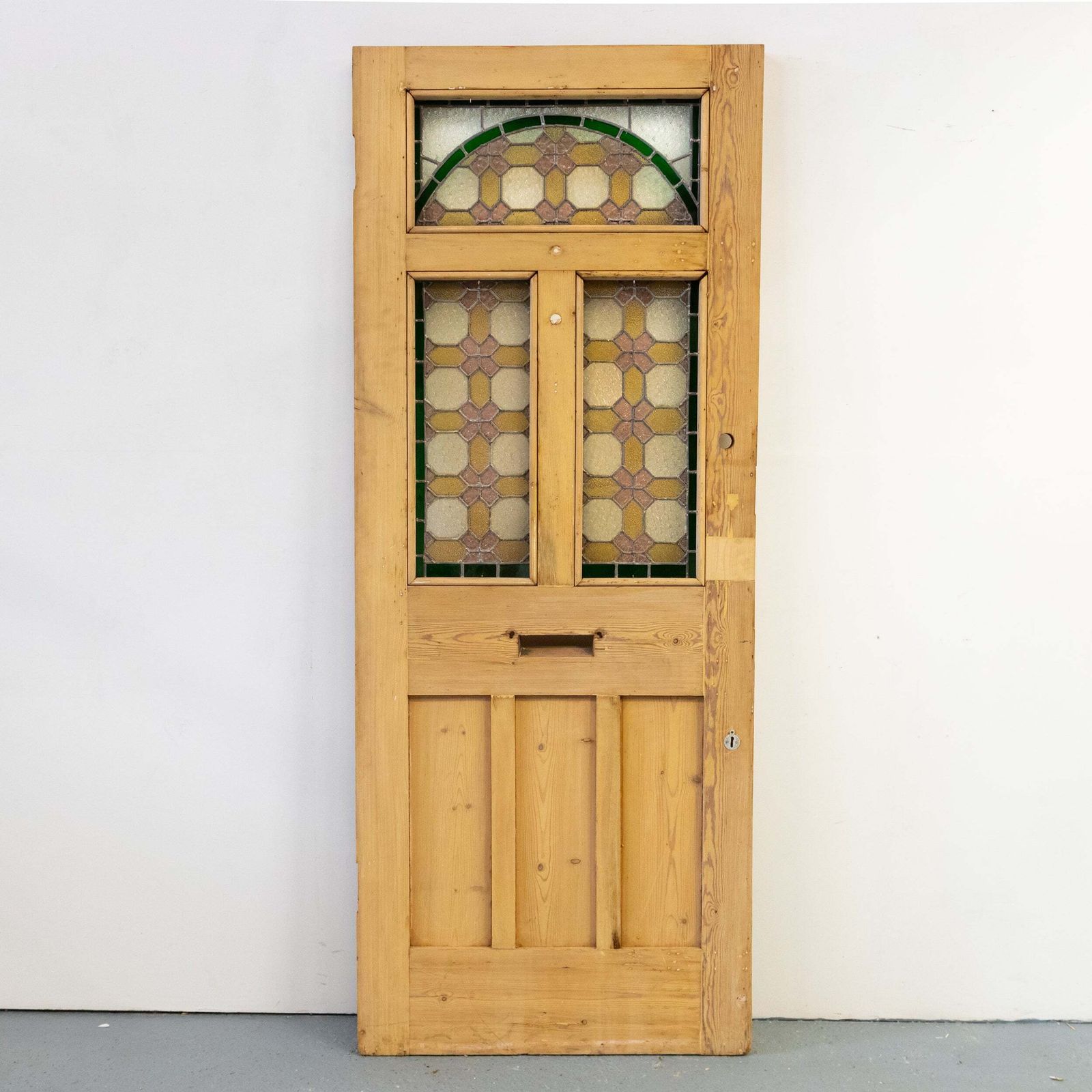 Antique Stained Glass Door   203cm X 80cm photo for sale