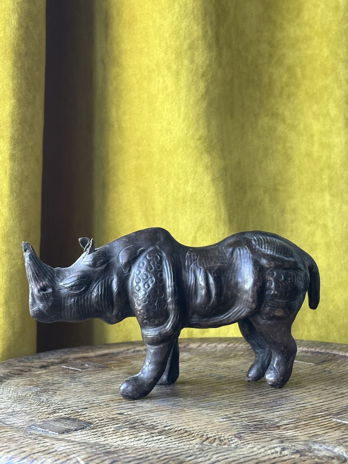 A Liberty & Co. Leather Rhinoceros Desk Ornament