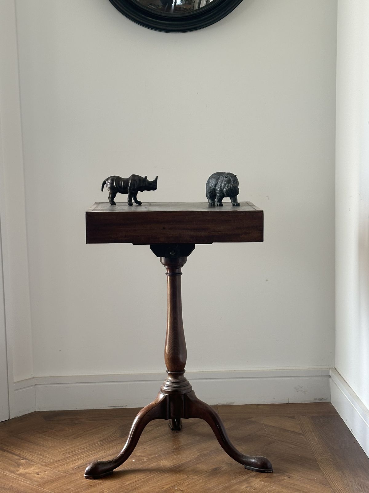 A Liberty & Co. Leather Rhinoceros Desk Ornament photo for sale