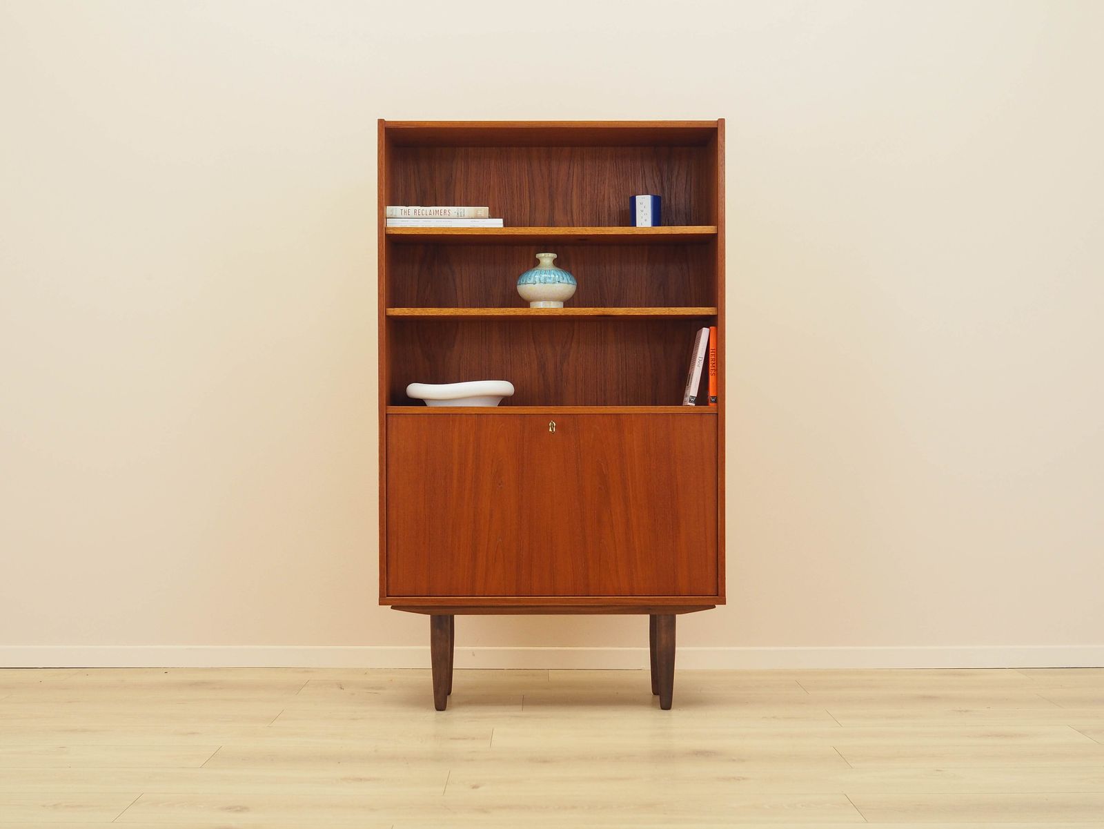 Teakhouten boekenkast, Deens design, jaren 1970, gemaakt in Denemarken photo furniture
