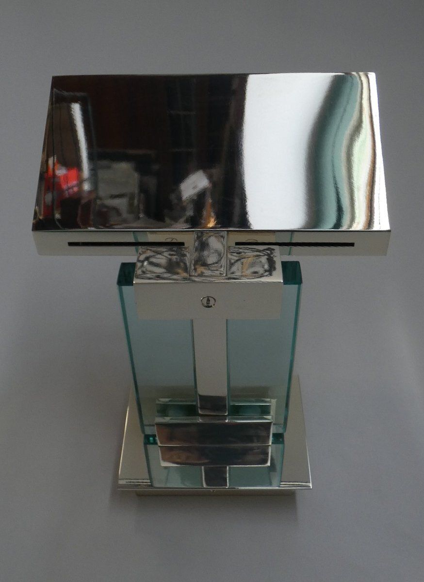 Chrome Steel And Glass Wall Lights By Martini For Fratelli Martin, Italy, 1970s, Set Of 4 photo buy