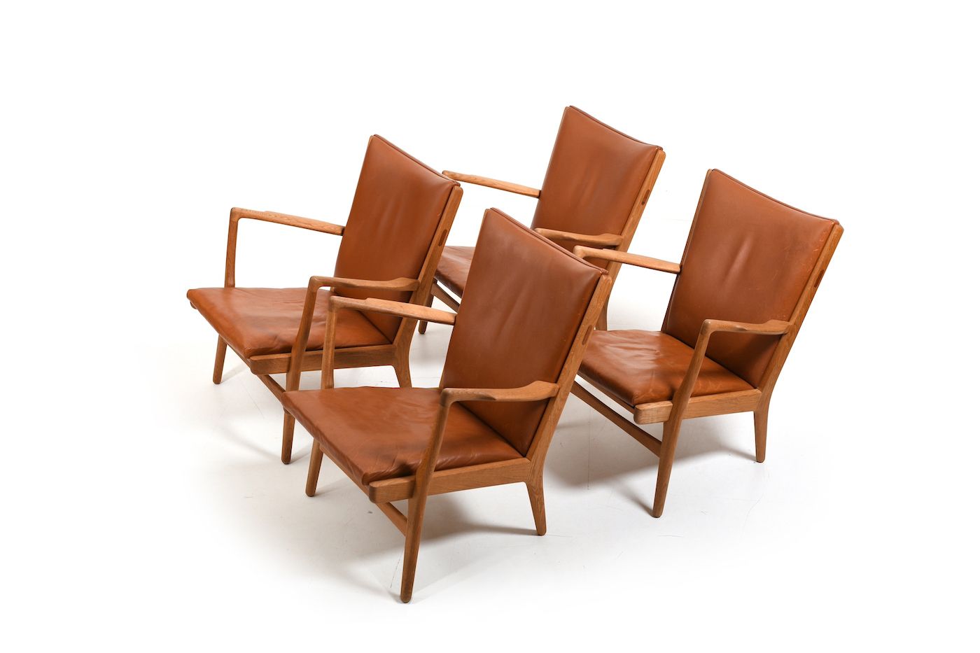Hans J. Wegner Model Ap 16 In Oak 1951 / Set Of 4