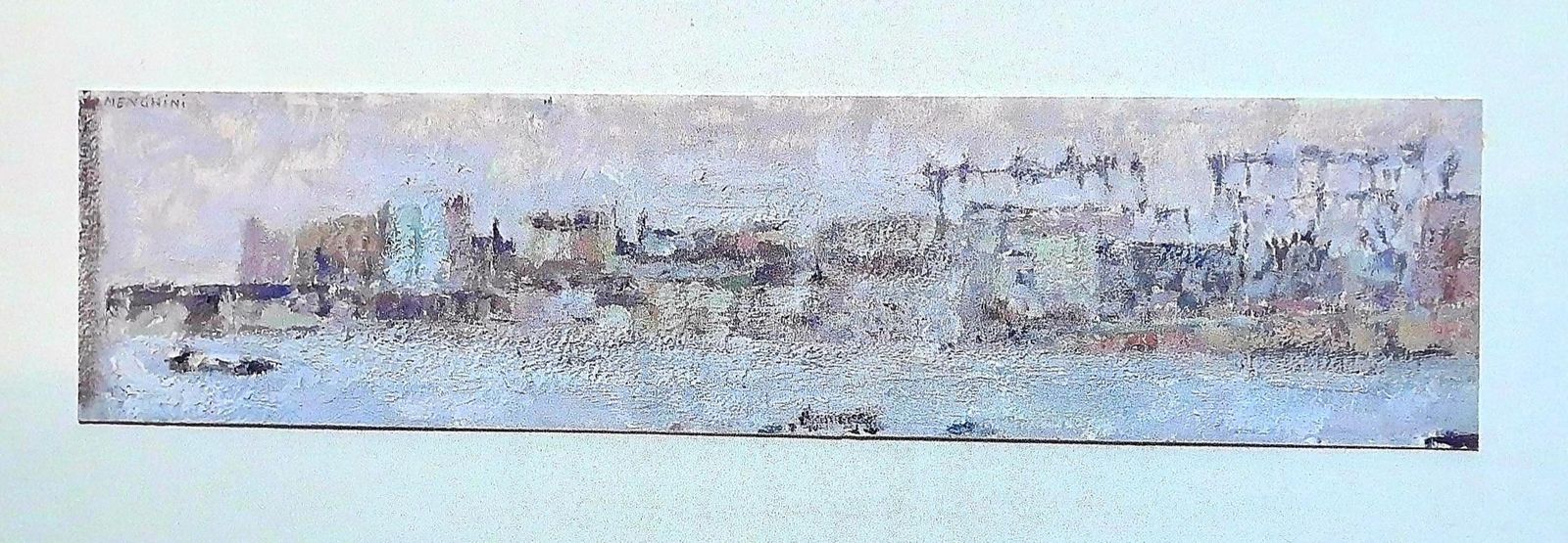 Cityscape And River Scene, Oil On Card, Signed, Late 20th Century
