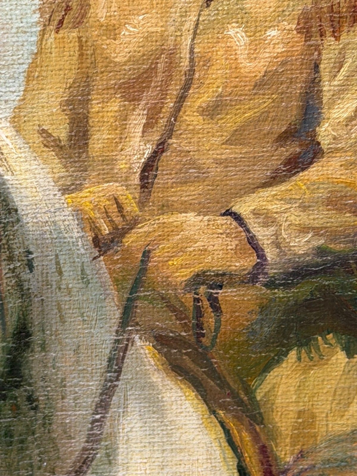 Olieverfschilderij Portret van Wild West Buffalo Bill te Paard op een Grijs Paard, naar Rosa Bonheur photo vintage