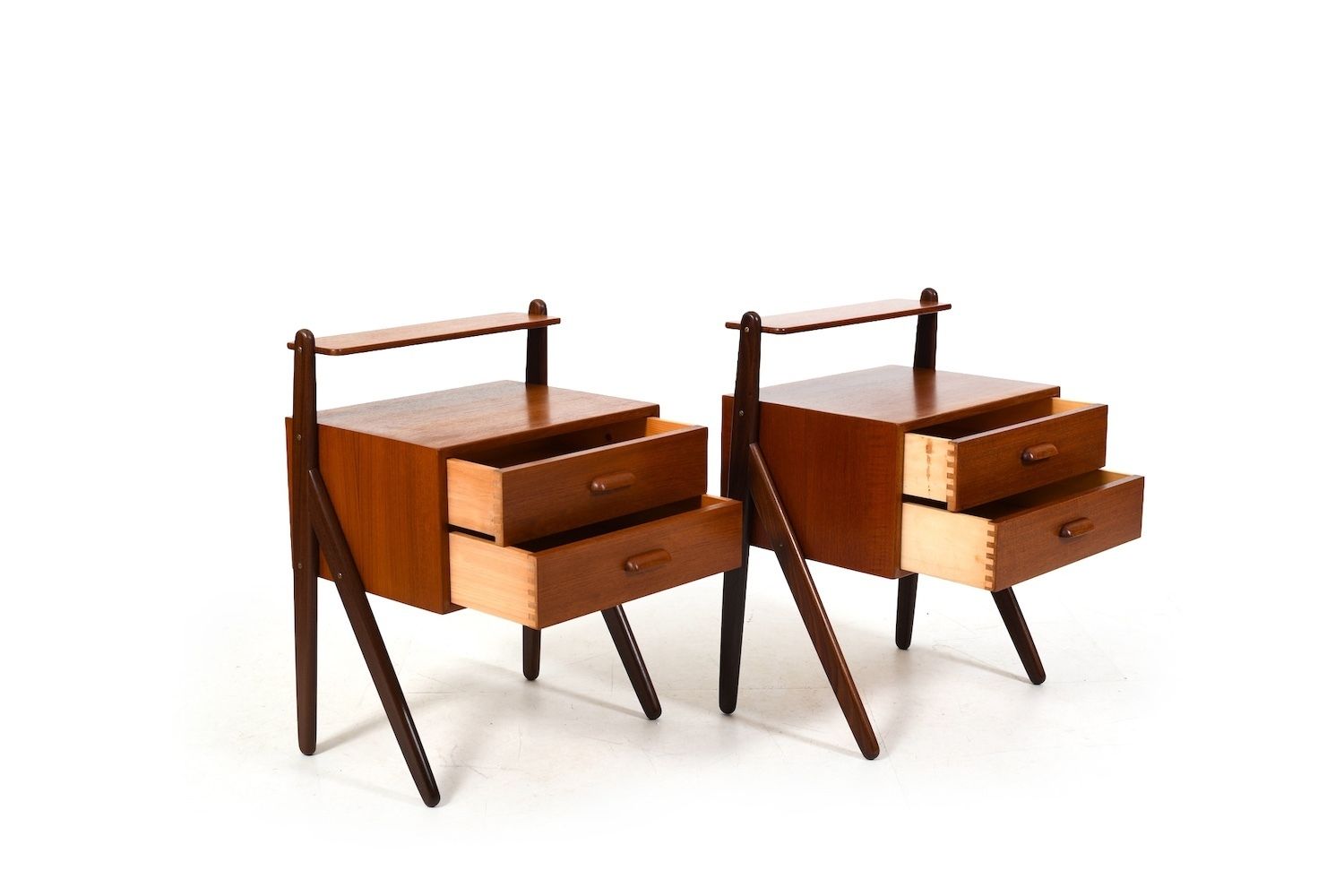 Pair Of Teak Nightstands By Sigfred Omann For ølholm 1960s photo Furniture