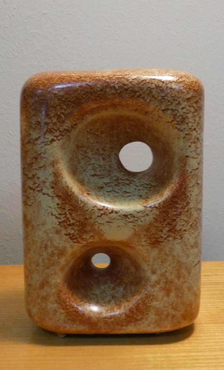 Vases With Geometric Shapes By Roberto Rigon For Bertoncello Ceramiche Darte, Italy, 1970s, Set Of 2 photo vinterior