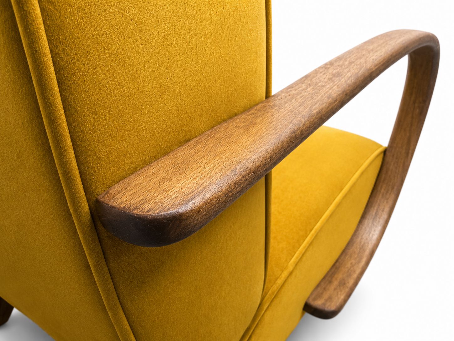 Set Of Two   1930 Jindrich Halabala Bentwood Armchairs In Goldenrod Velvet photo 2200.0