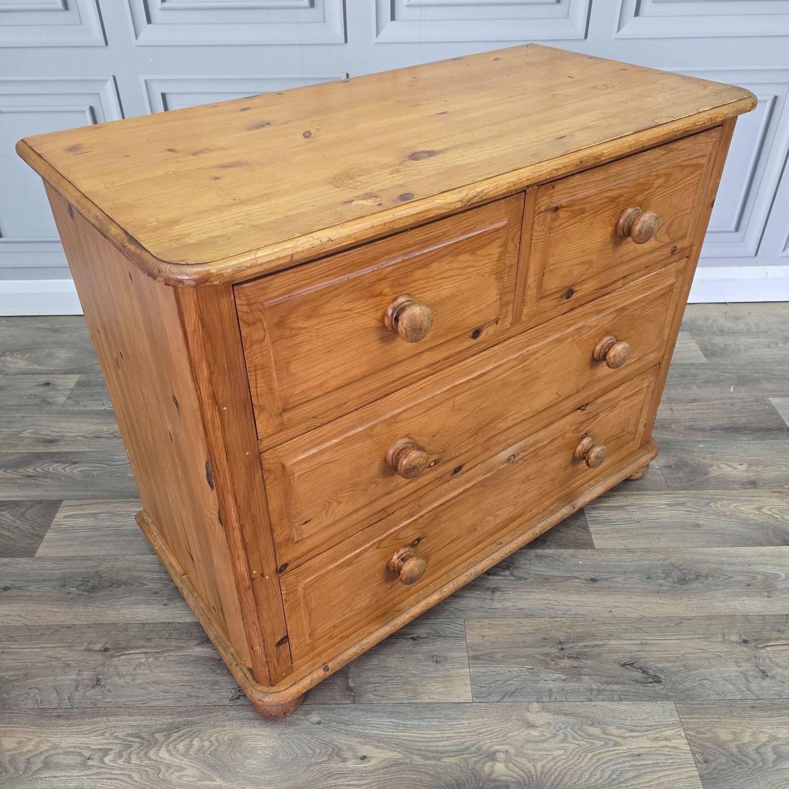 Vintage Chest Of Drawers Solid Wooden Pine Country Farmhouse Style Retro photo furniture