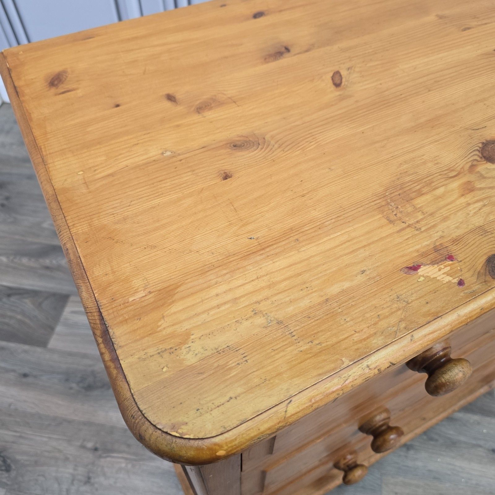 Vintage Chest Of Drawers Solid Wooden Pine Country Farmhouse Style Retro photo for sale