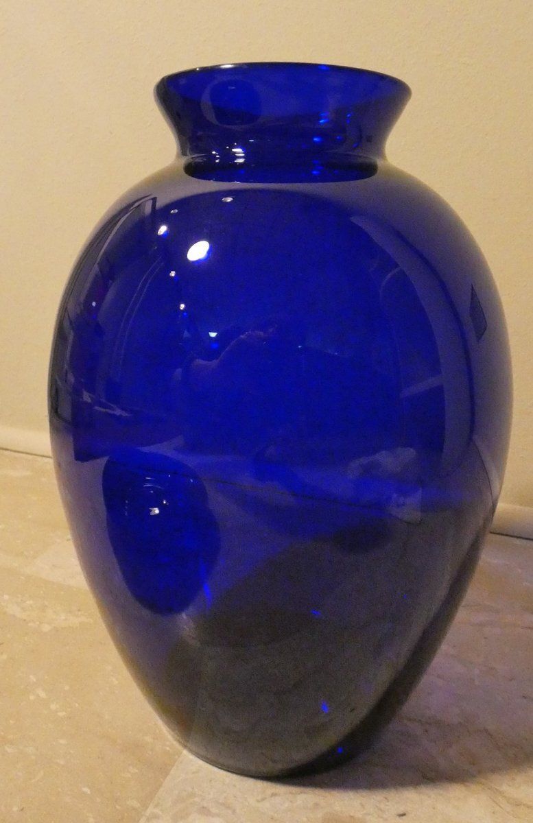 Cobalt Blue Vase And Ashtray By Carlo Moretti, 1990s, Set Of 2 photo Home Decor