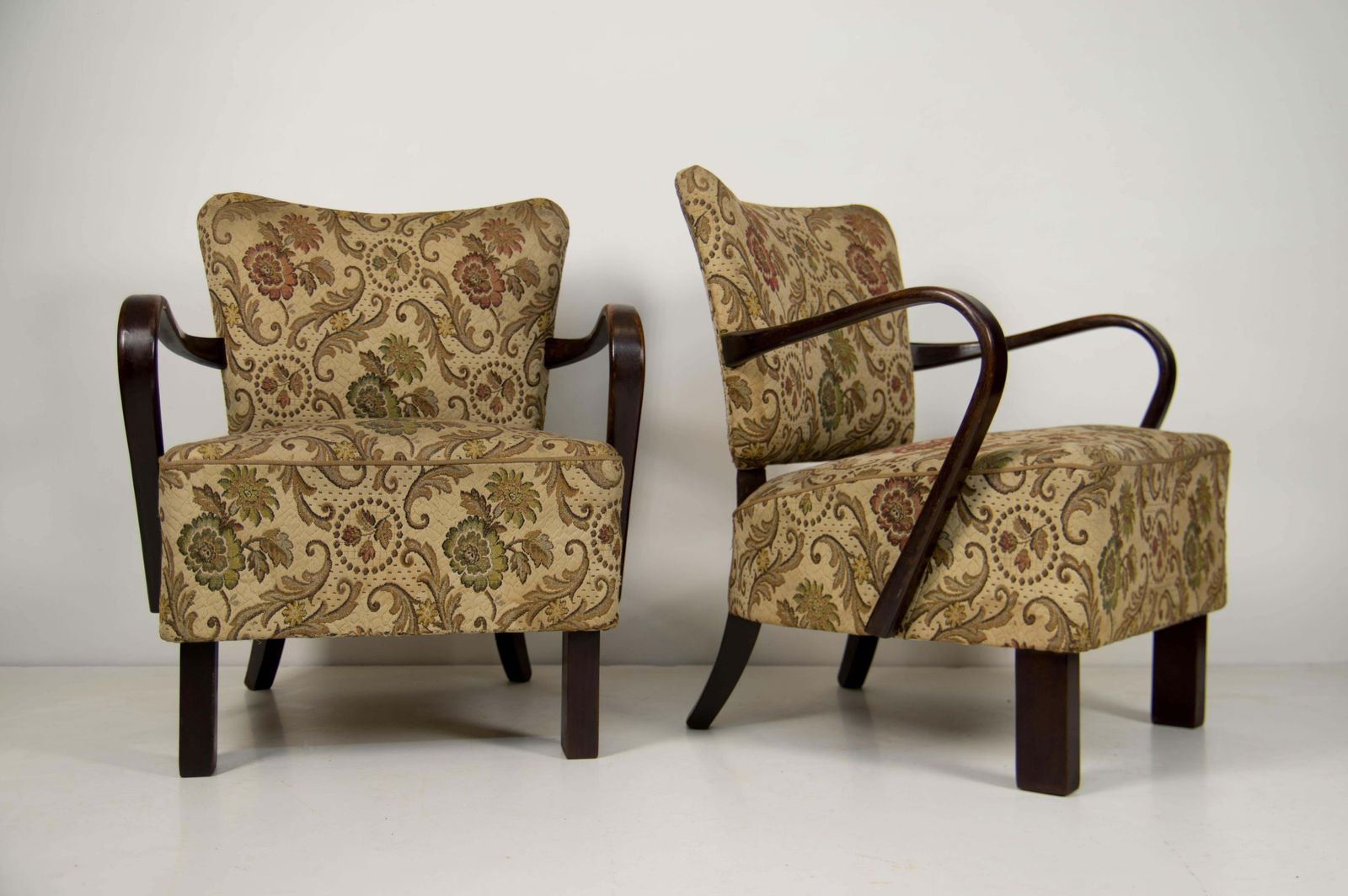 Paar art deco fauteuils H 237 van Jindřich Halabala, Tsjechië, jaren 1930 photo for sale