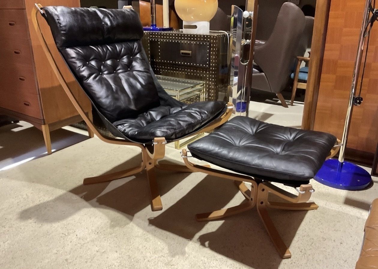 Falcon Lounge Chair & Footstool By Sigurd Ressell For Vatne Mobel Norway photo vintage