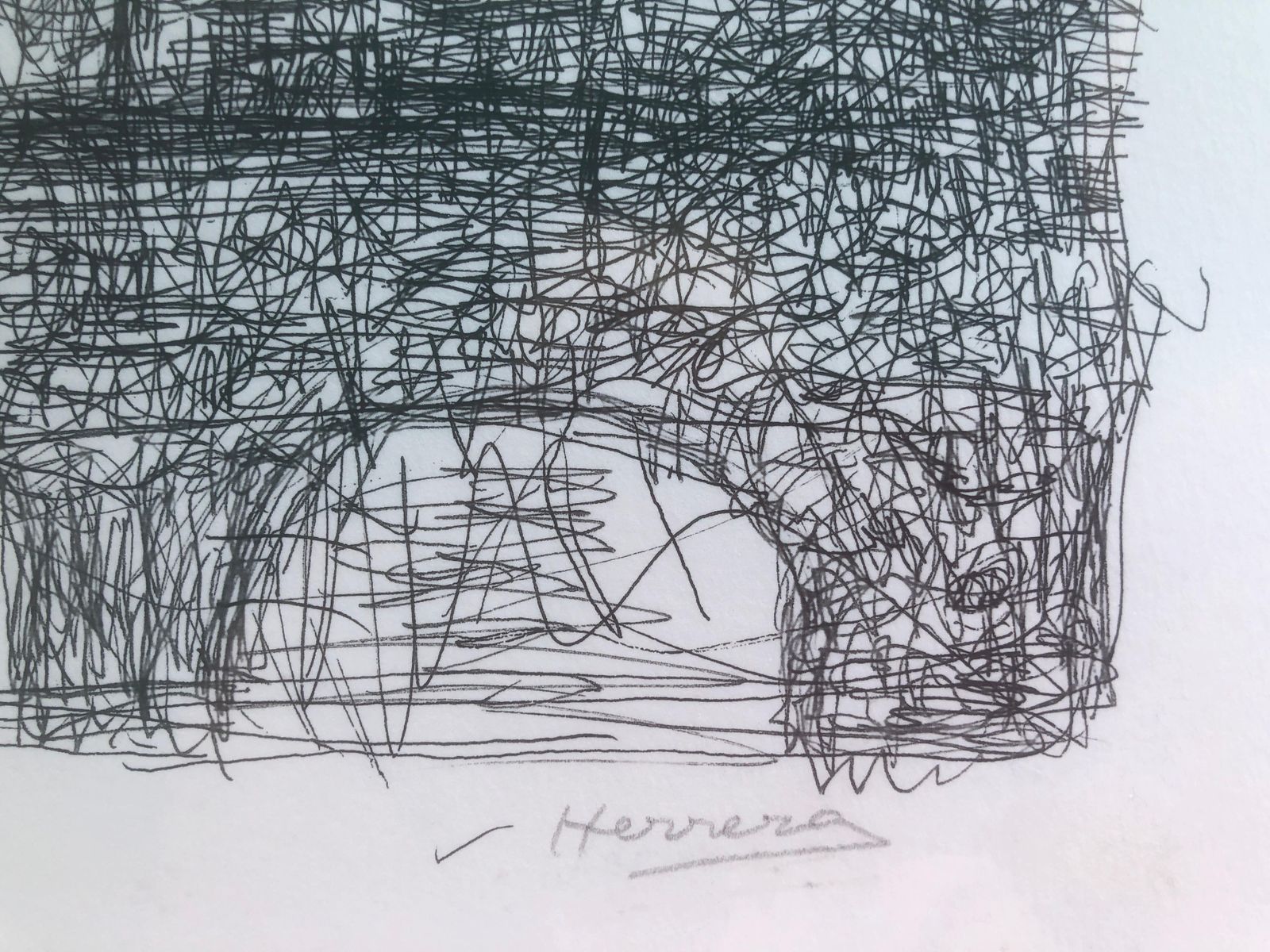 Jose Antonio Herrera Alcazar Abstract Expressionist Bridge And River Lithograph Spanish Contemporary Art C.2010 photo for sale