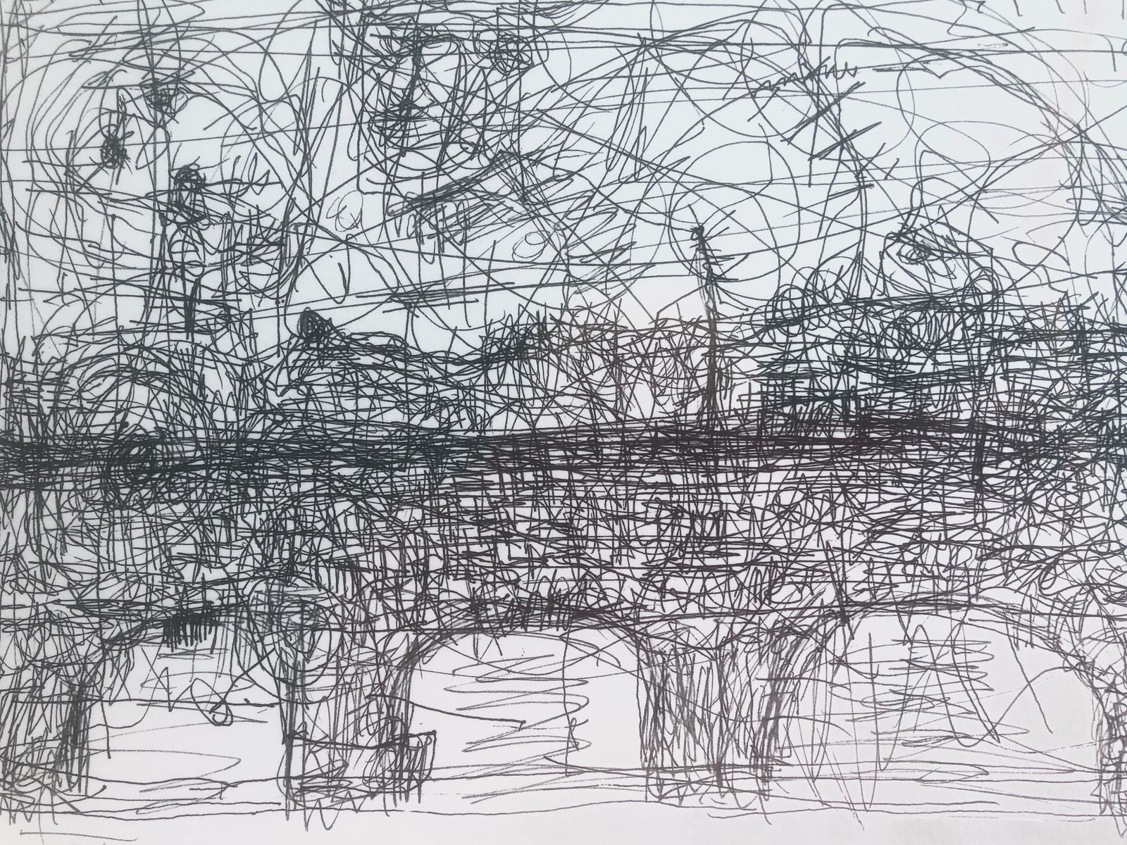 Jose Antonio Herrera Alcazar Abstract Expressionist Bridge And River Lithograph Spanish Contemporary Art C.2010 photo buy