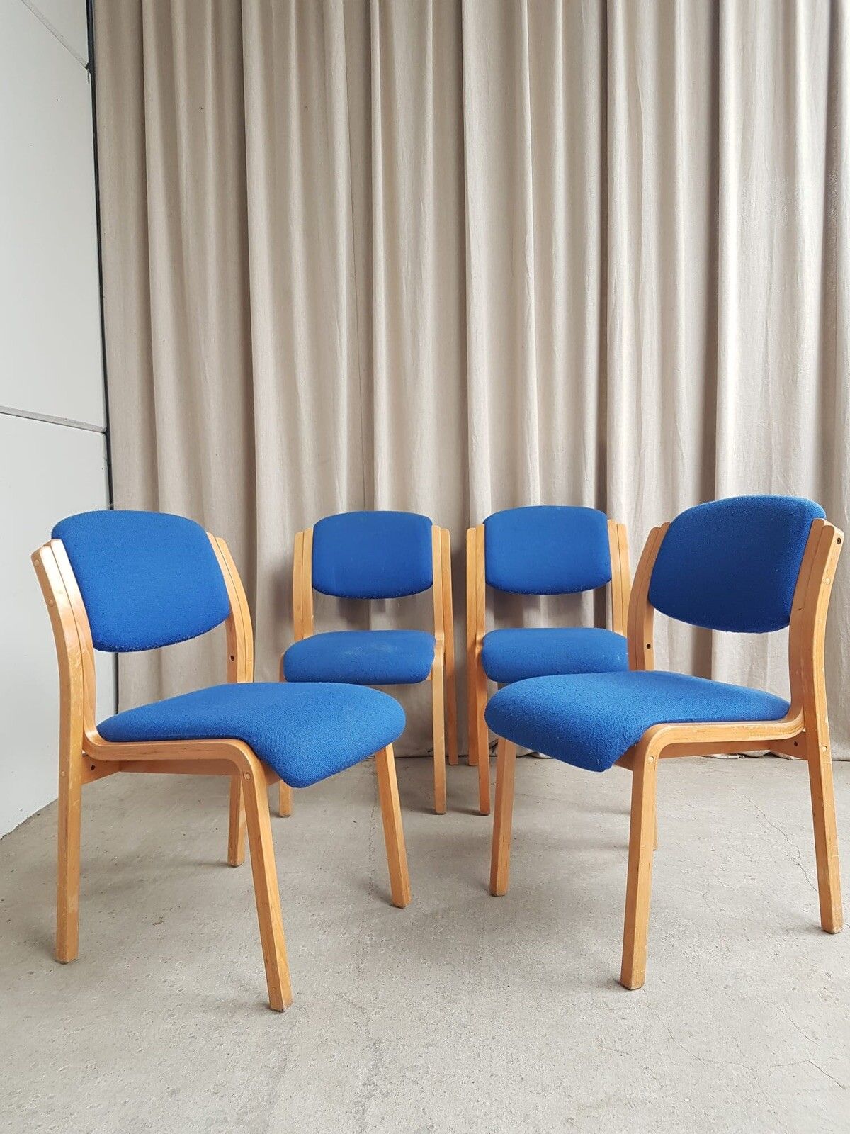 Vtg Late Mid Century Set Of 4 Modernist Style Dining Chairs Scandi Retro R504 photo furniture