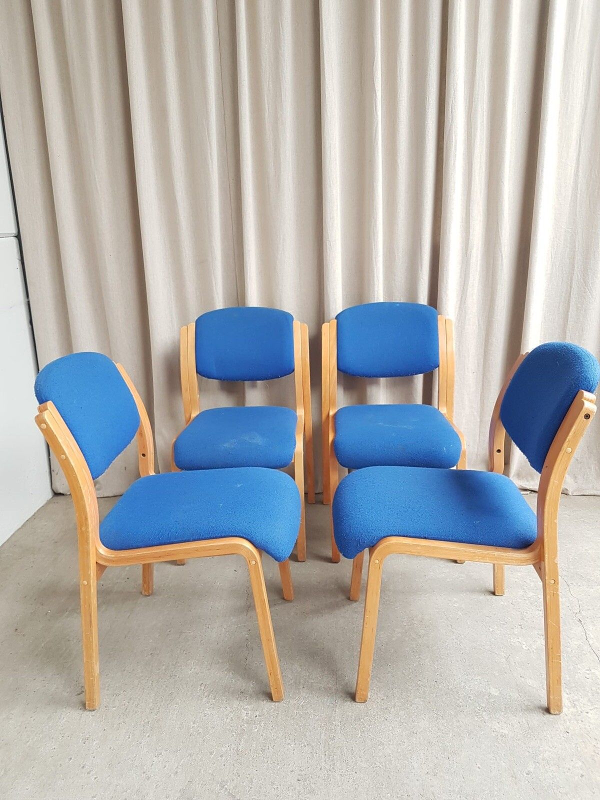 Vtg Late Mid Century Set Of 4 Modernist Style Dining Chairs Scandi Retro R504 photo buy