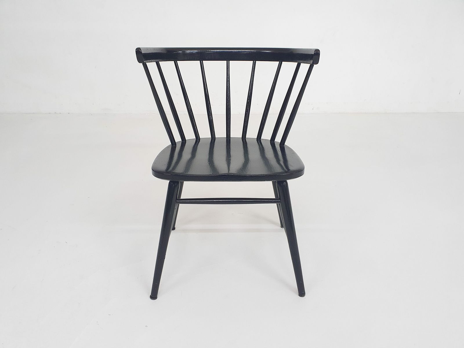 Black Spindle Back Dining Chair Attrb. To Nesto, Denmark 1960's photo furniture