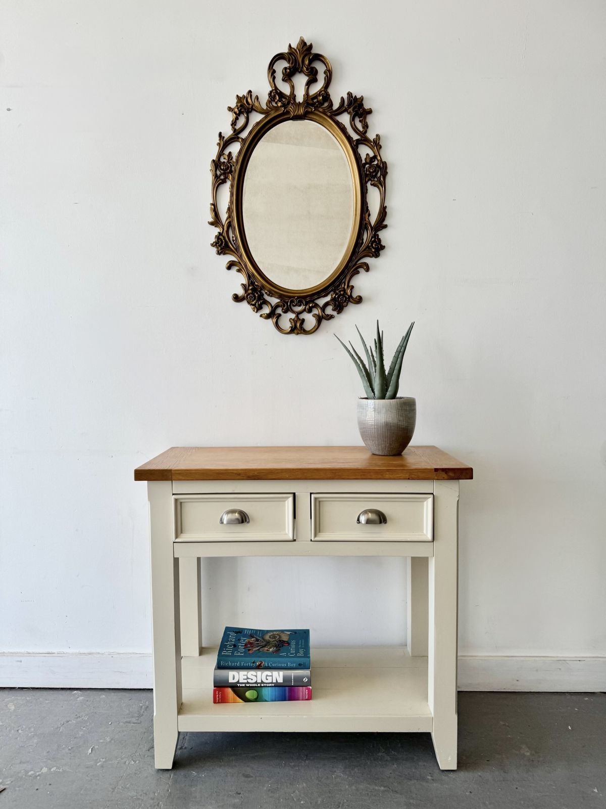 Country Cottage Style Console Table With Drawers photo furniture