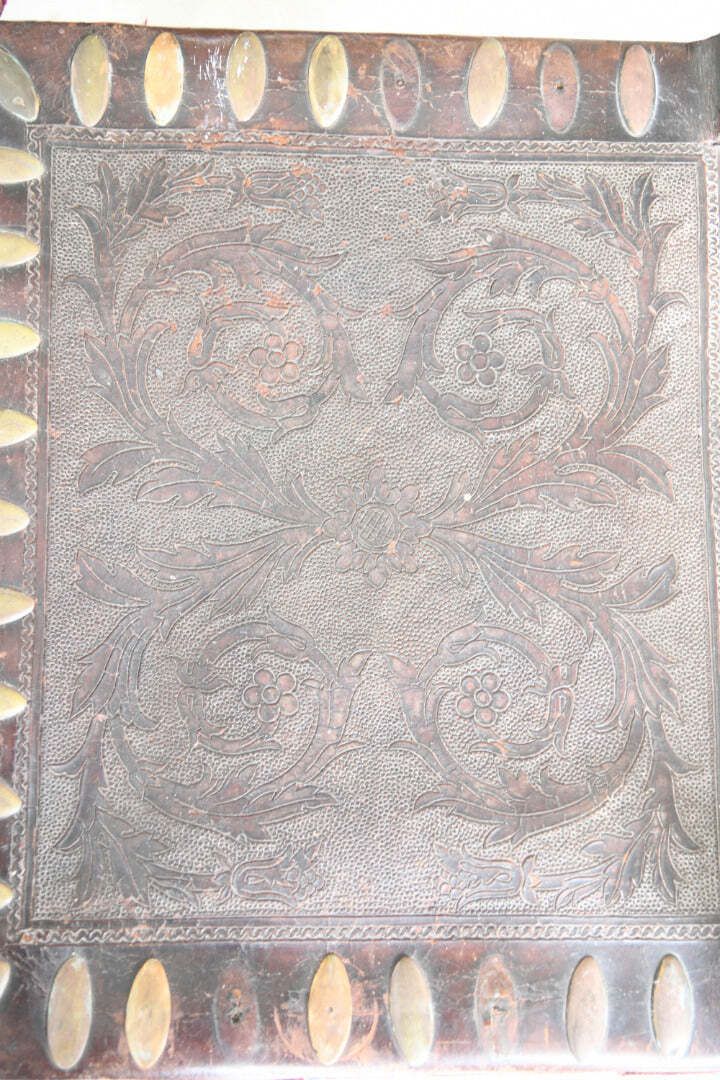 Antique Portugese Leather Occasional Chair photo for sale