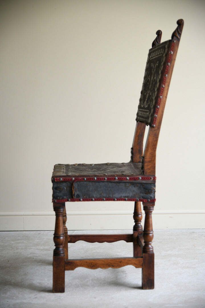 photo furniture Antique Portugese Leather Occasional Chair