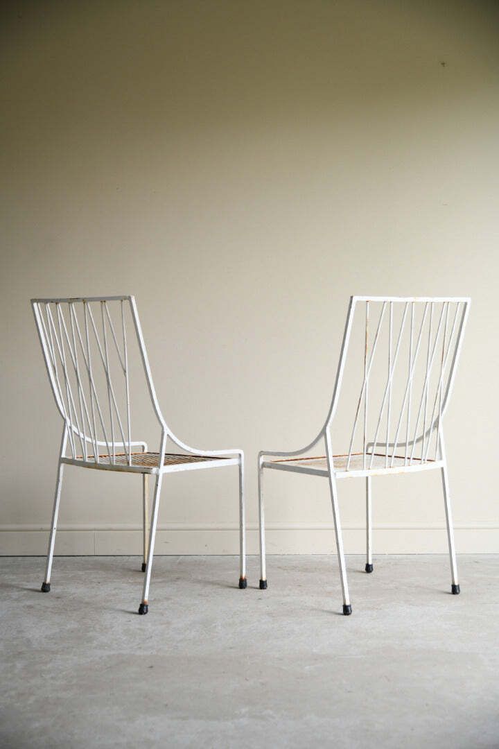 Pair Paul Mccobb Style Garden Chairs photo vintage