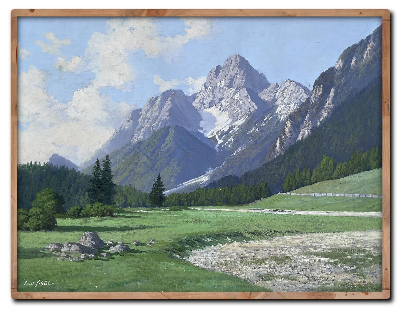 Italian Dolomites Painting Cortina – Croda Rossa By Paul Schuler