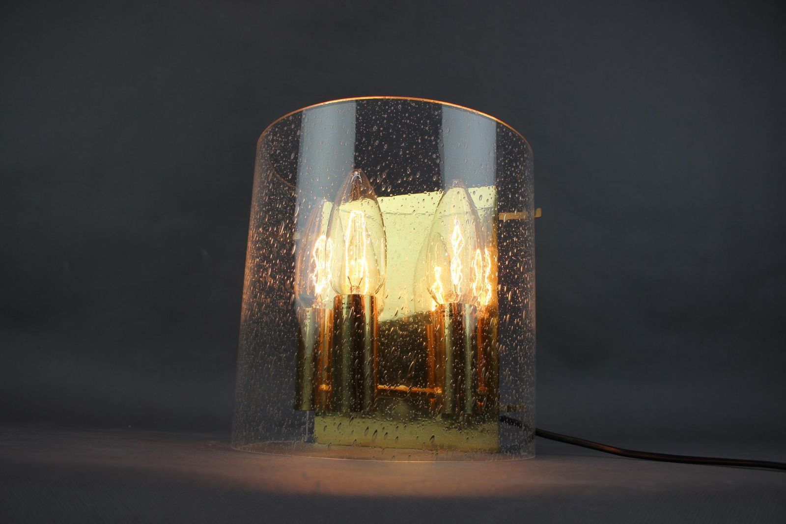photo buy 1970s Brass And Bubble Glass Wall Lamp, Germany