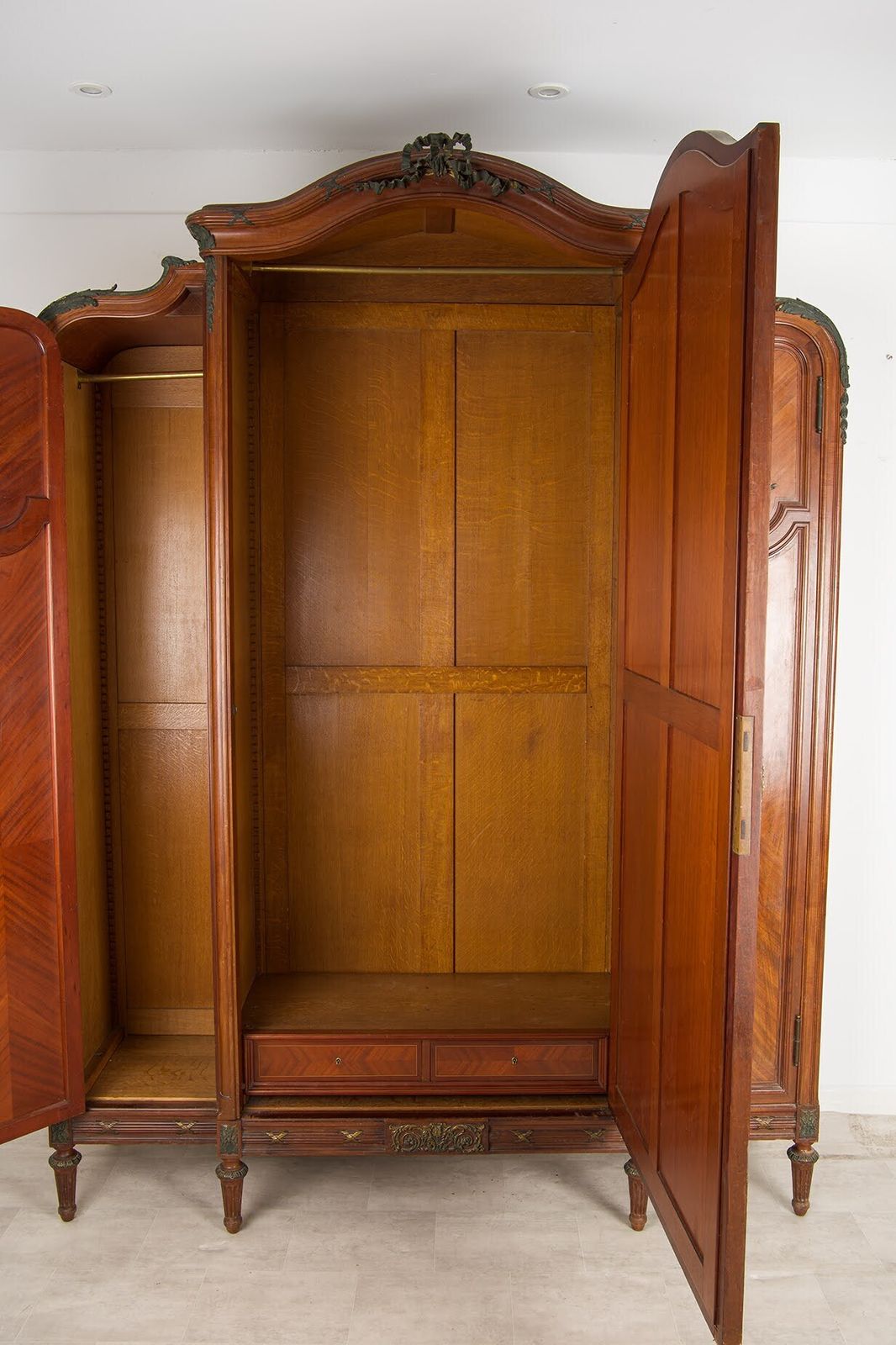 Antique French Mahogany Armoire Wardrobe In The Manner Of François Linke photo furniture
