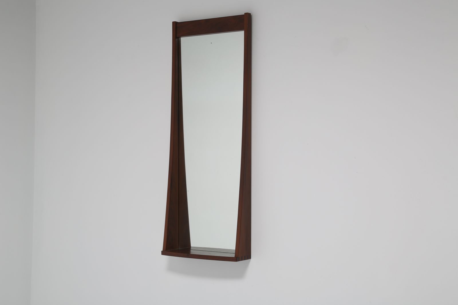 Vintage Danish Modern Rosewood Mirror, Attributed To Aksel Kjersgaard, 1960s.