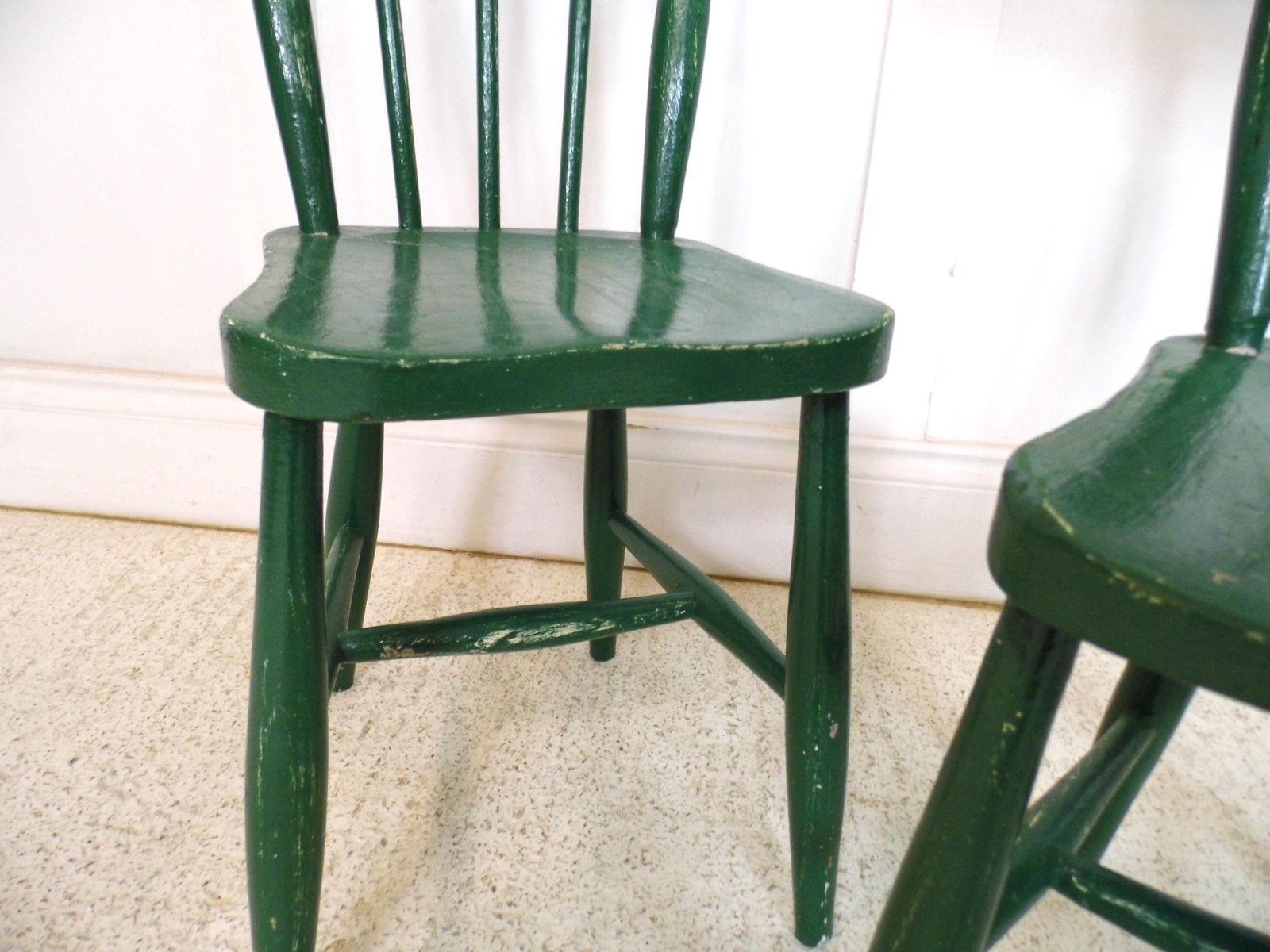 photo for sale Pair Of Primitive Welsh Childs Farmhouse Folk 19th Century Chairs