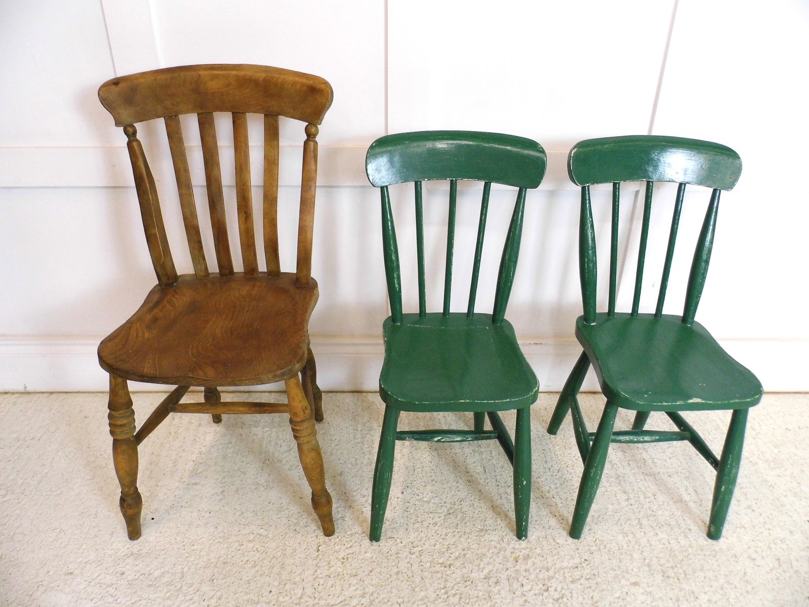 photo buy Pair Of Primitive Welsh Childs Farmhouse Folk 19th Century Chairs