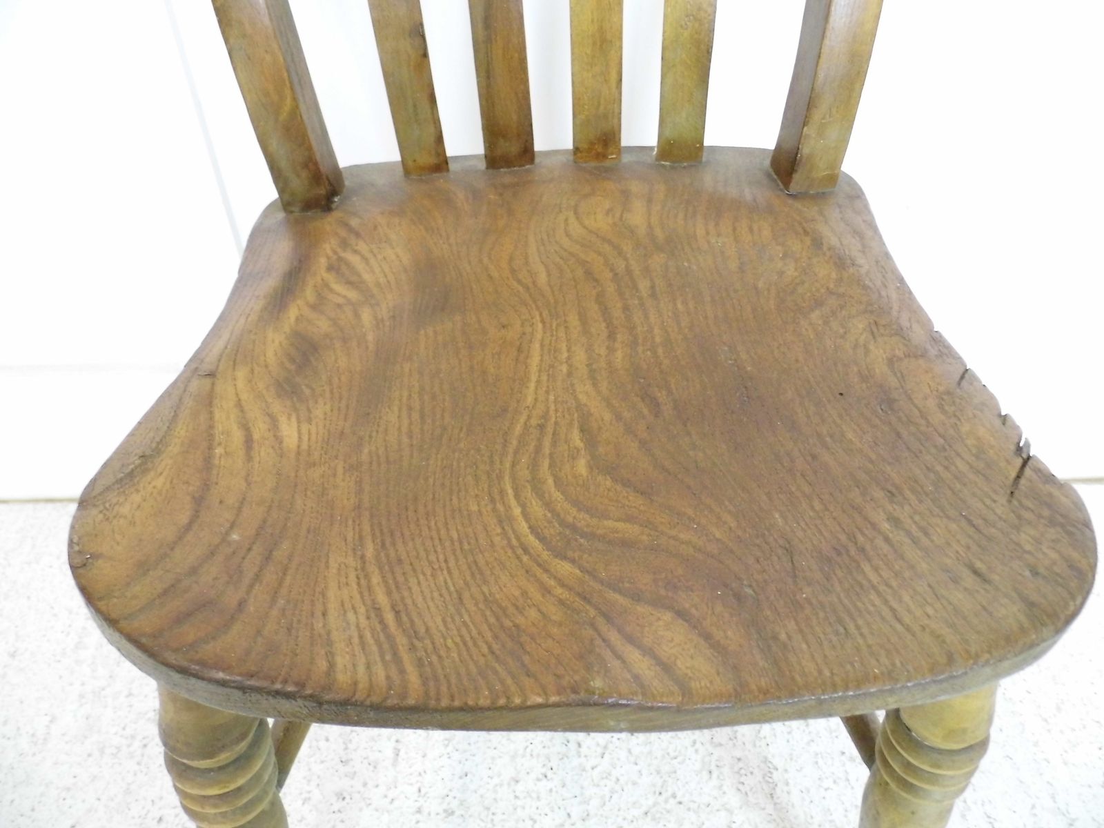 Antique Lathback Welsh Windsor Chair Elm Seat G H Moore Carnarvon Stamp 1920s photo vinterior