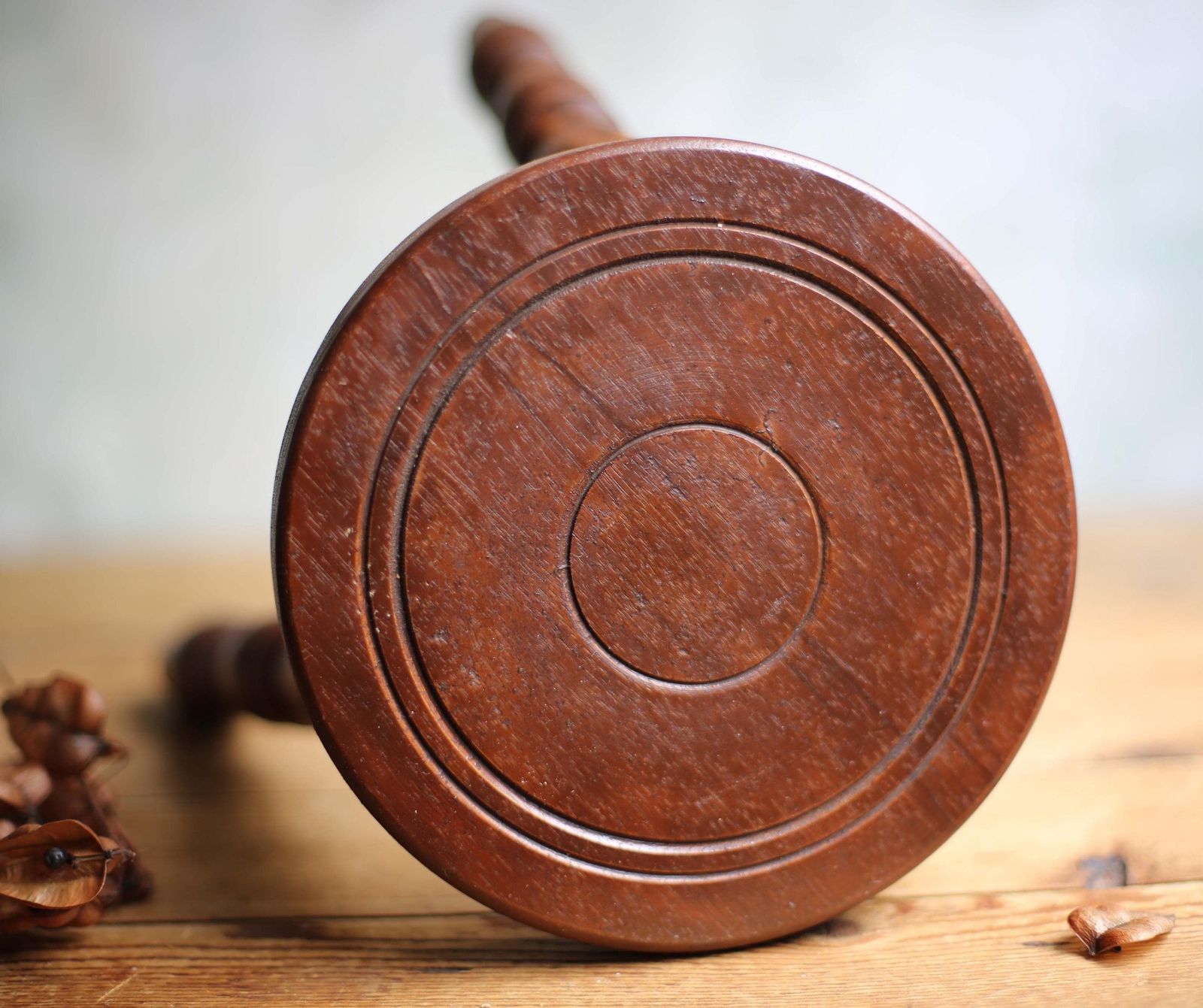 Breton Stool Milkmaid Stool Rustic Wooden French Bullseye Antique Bobbin Furniture photo vinterior
