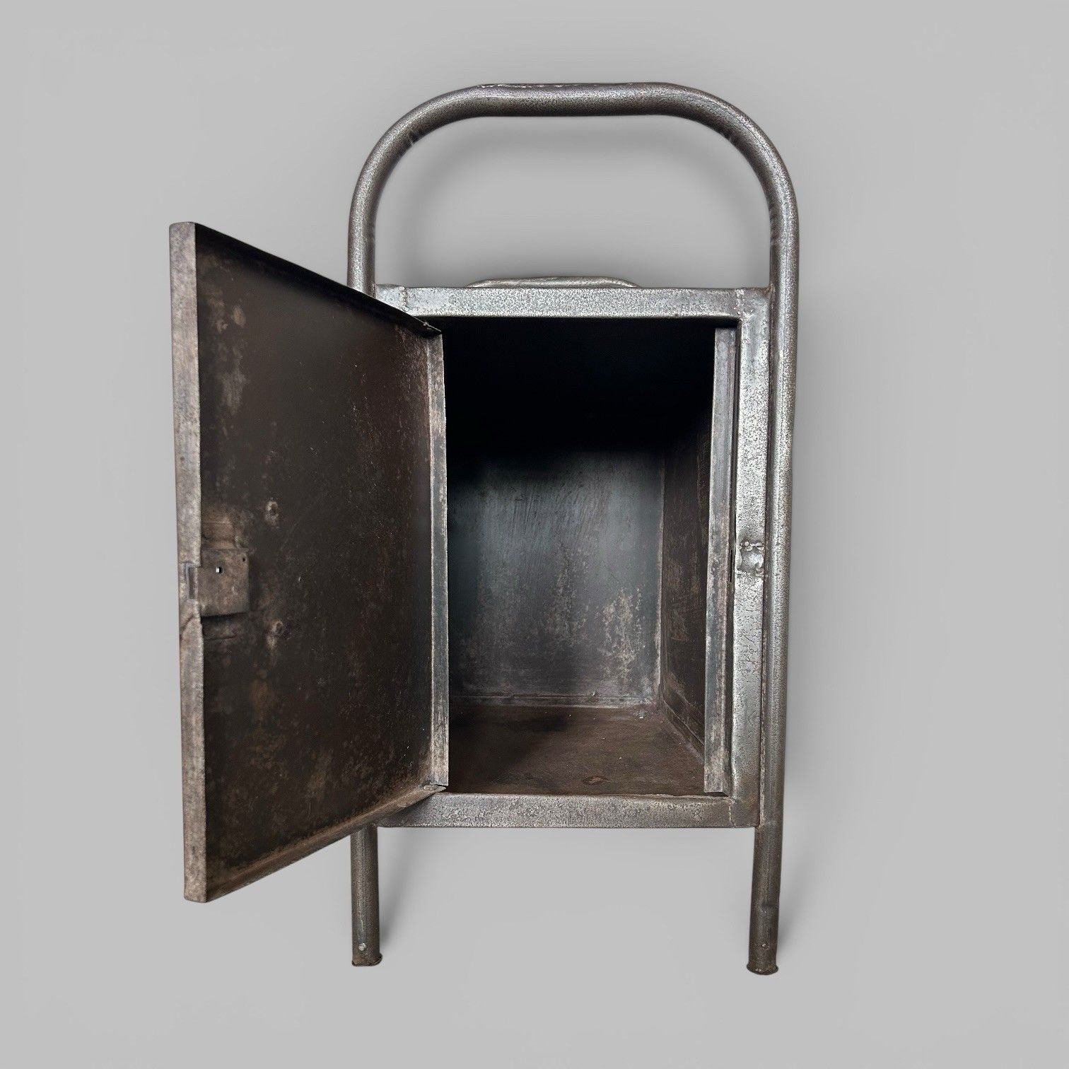 Industrial Metal Cabinet Side Table Vintage Steel Locker Cabinet photo furniture