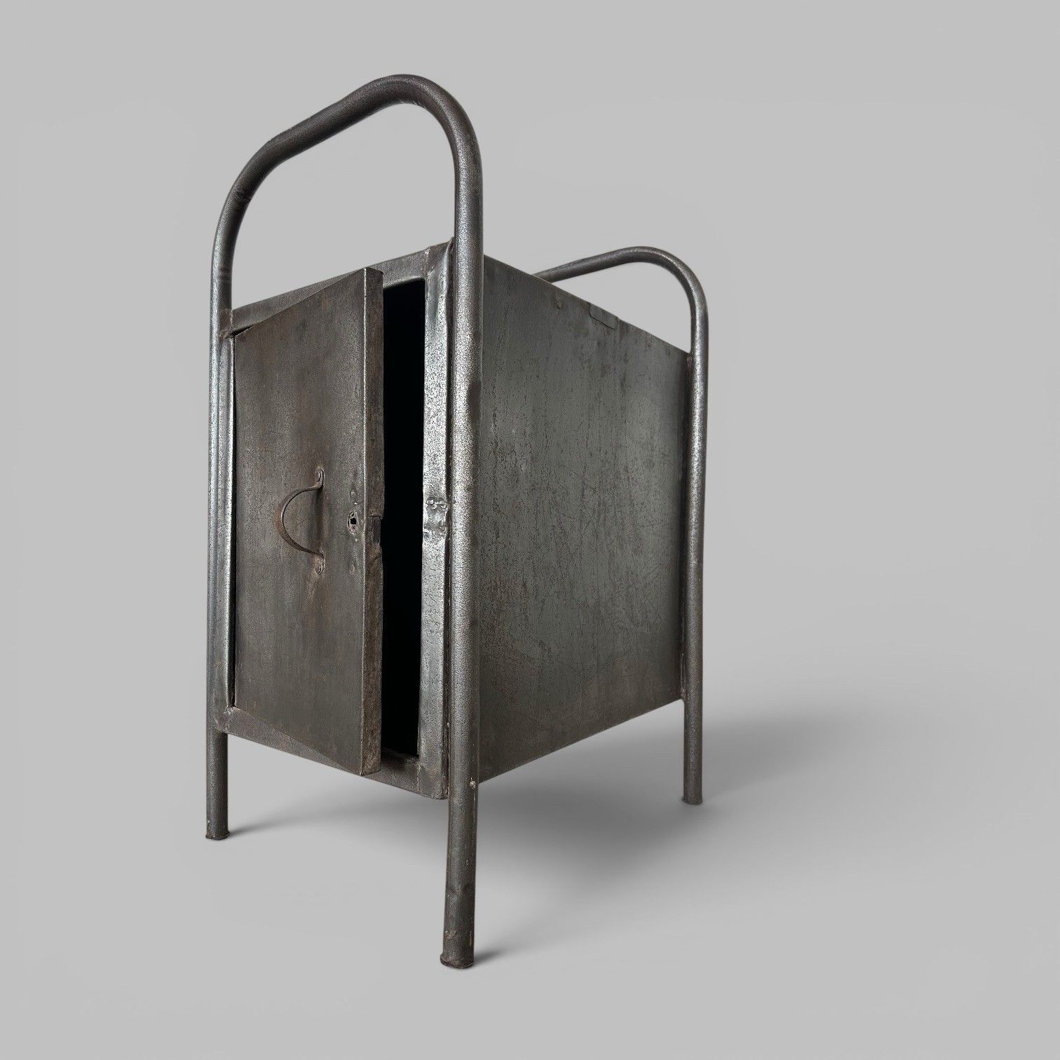 photo buy Industrial Metal Cabinet Side Table Vintage Steel Locker Cabinet