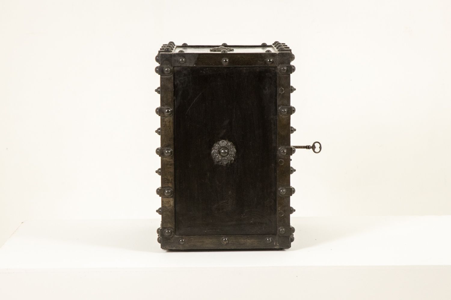 Bauche. Antique Small Metal Travel Safe. Napoleon III Period. photo for sale